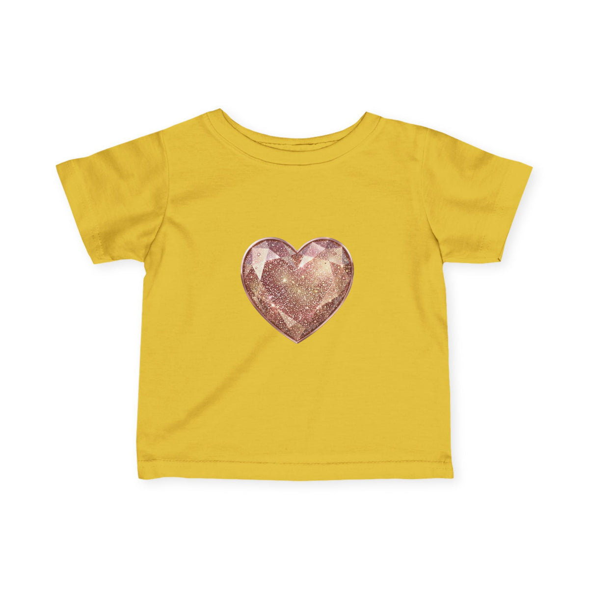 Infant Tee — Rose Gold Glitter Heart Baby T‑Shirt