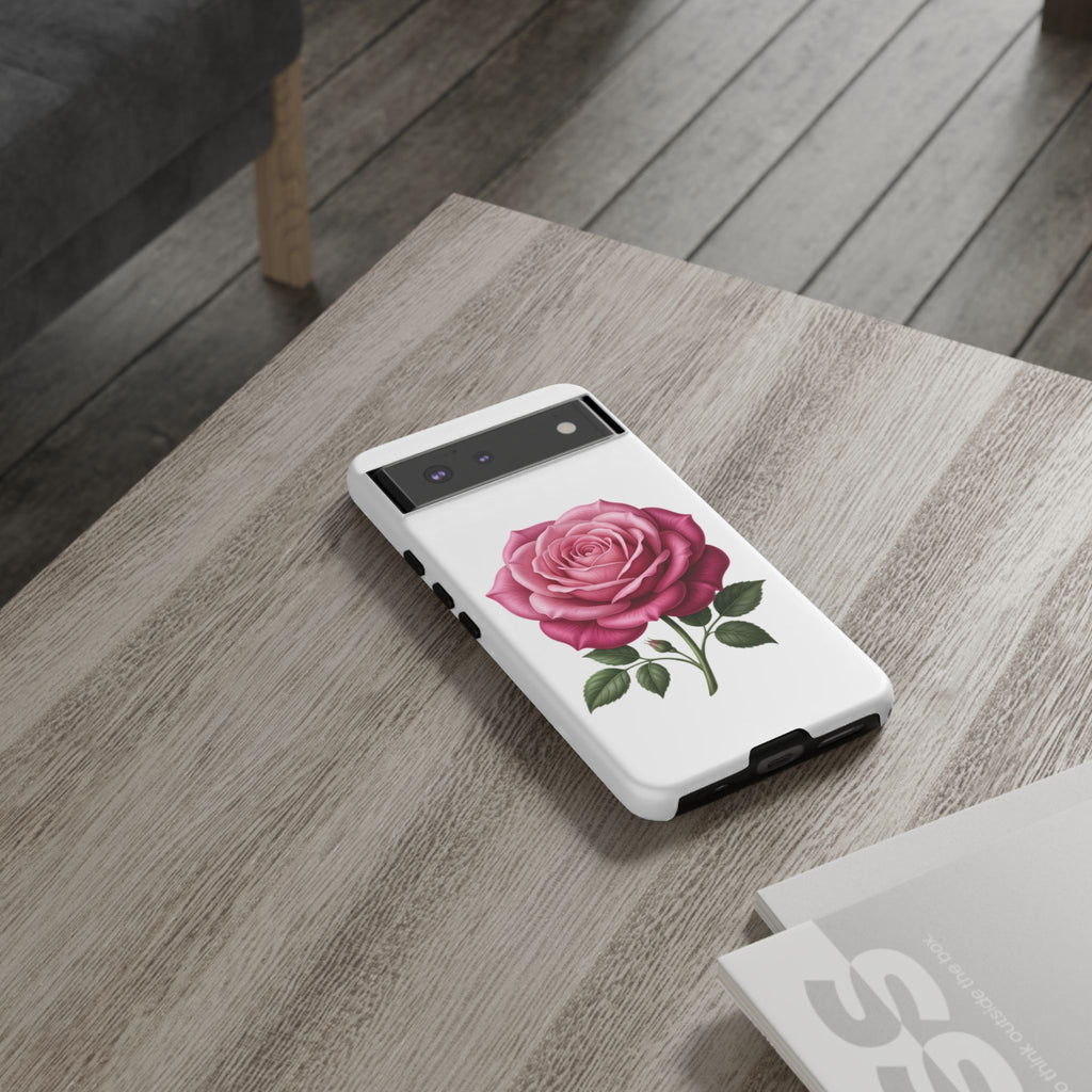 Pink Rose Tough Phone Case — Floral Protective iPhone Cover
