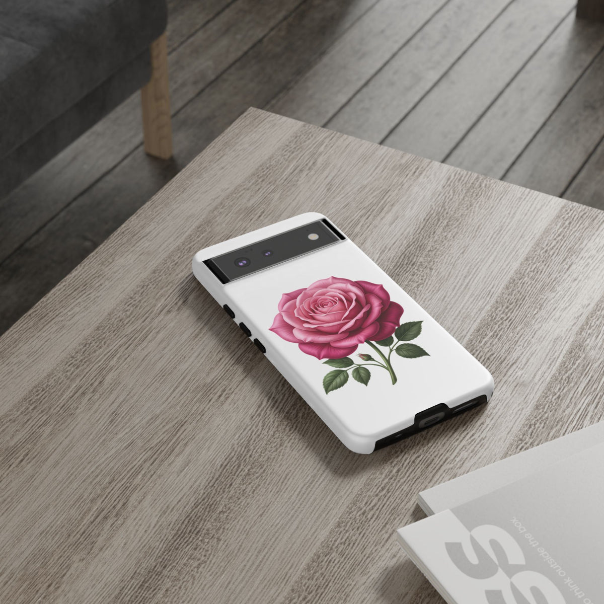 Pink Rose Tough Phone Case — Floral Protective iPhone Cover