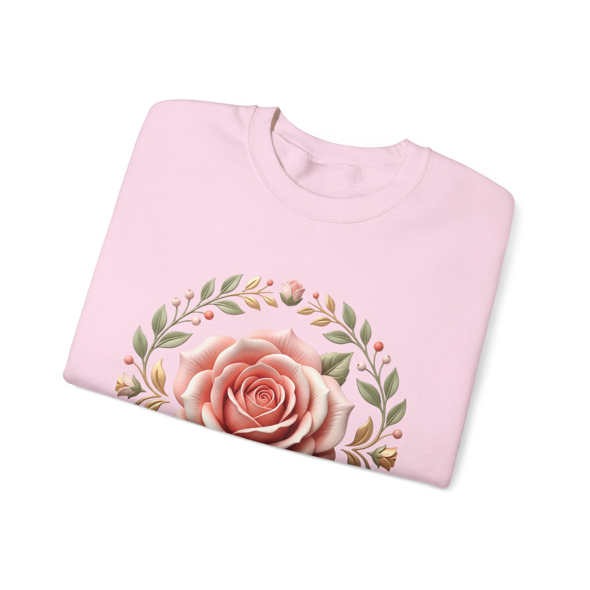 Rose Wreath Crewneck Sweatshirt — Vintage Floral Rose Pullover