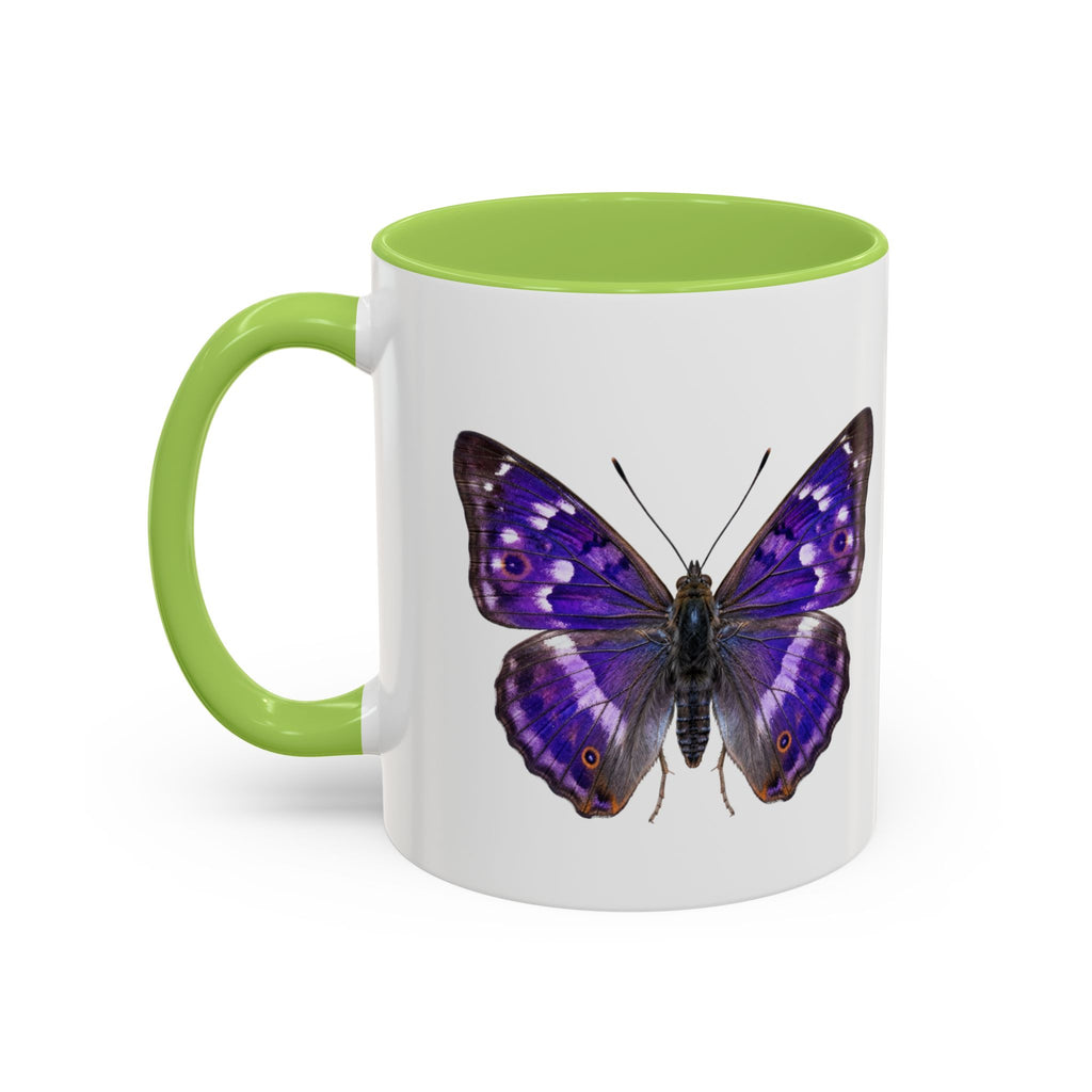 Purple Butterfly Accent Coffee Mug – Elegant Floral Butterfly Ceramic Cup