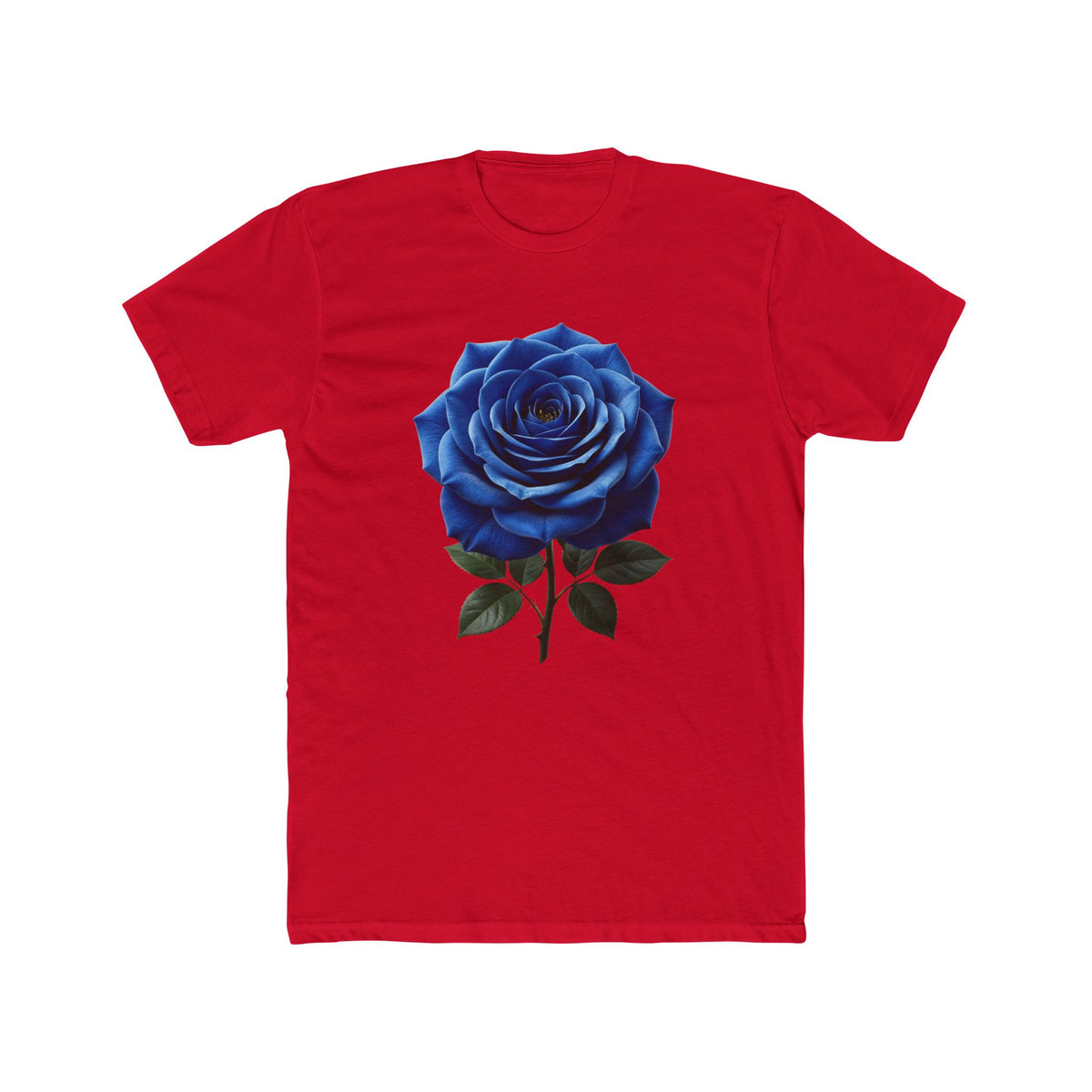 Blue Rose Tee — Realistic Floral Graphic T‑Shirt