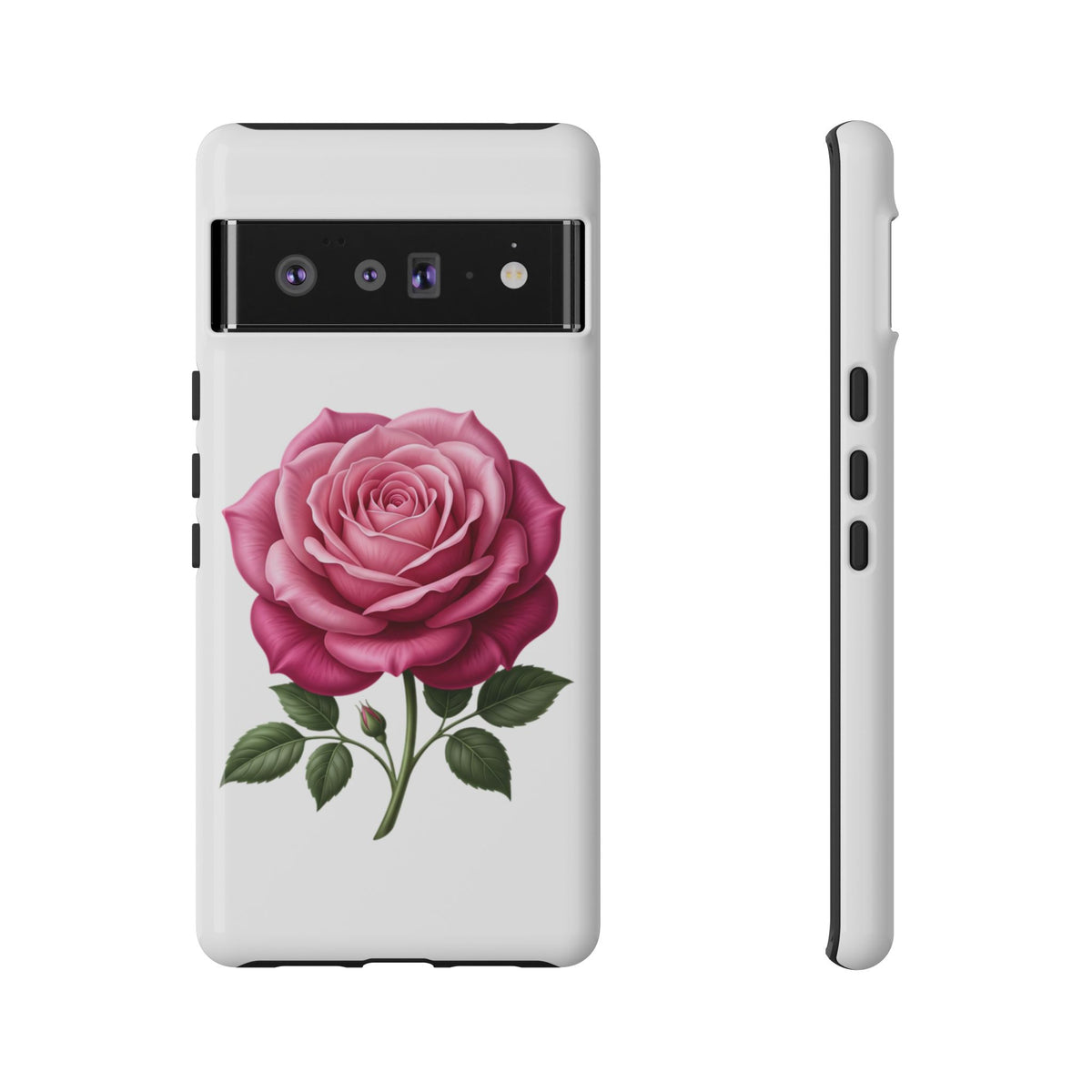 Pink Rose Tough Phone Case — Floral Protective iPhone Cover