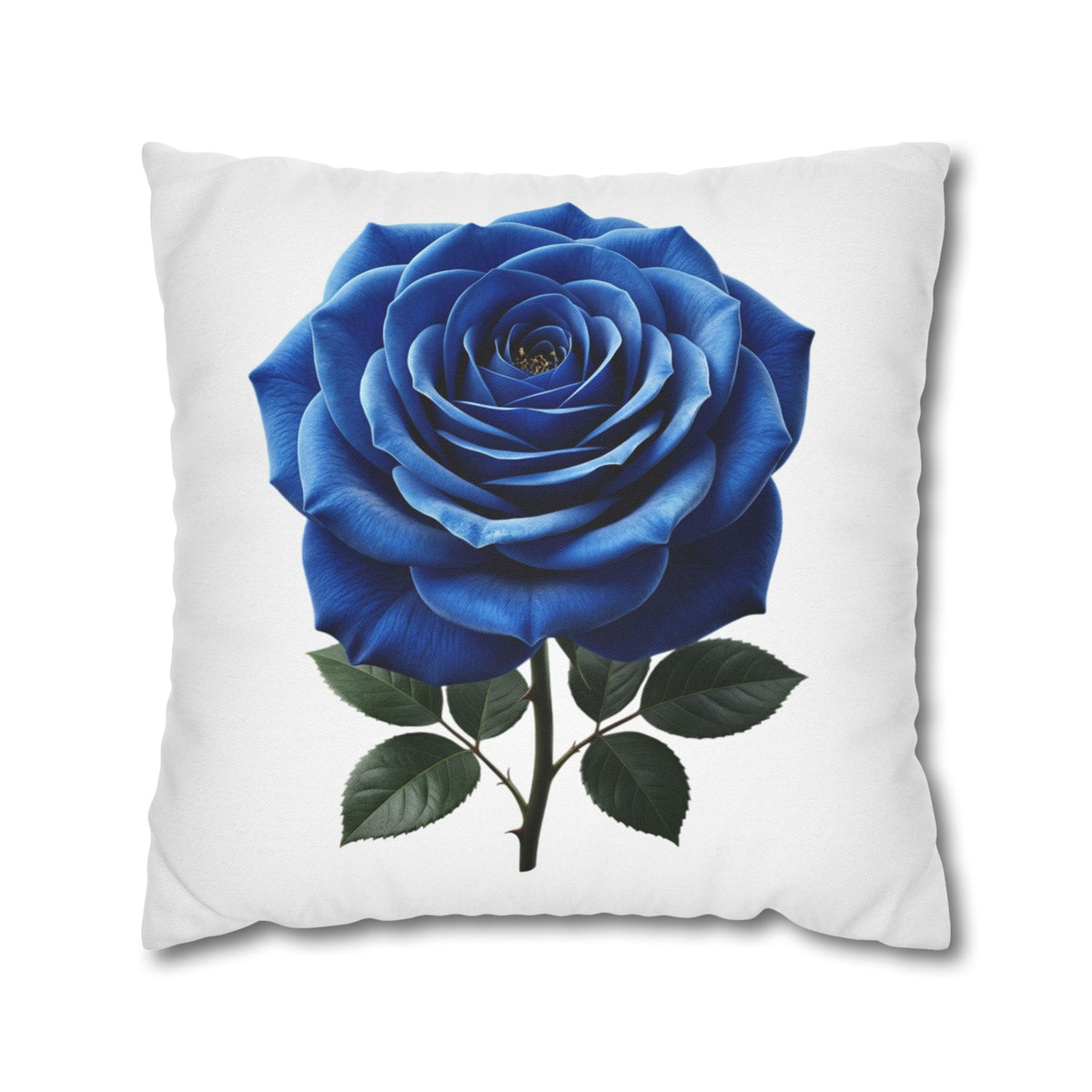 Blue Rose Spun Polyester Square Pillowcase