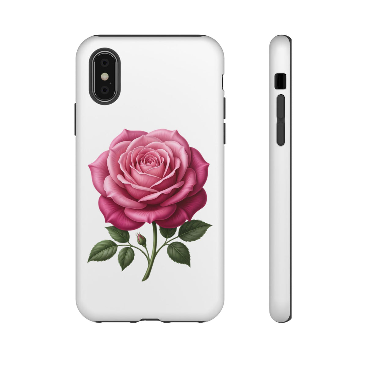 Pink Rose Tough Phone Case — Floral Protective iPhone Cover