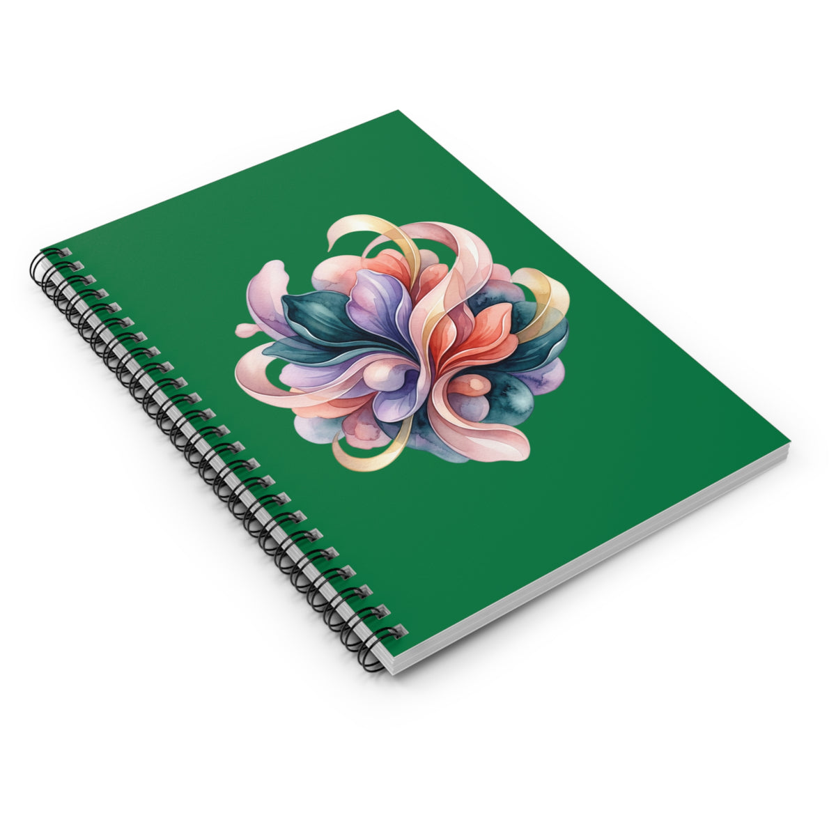 Floral Swirl Spiral Notebook — Ruled Journal for Notes & Sketches