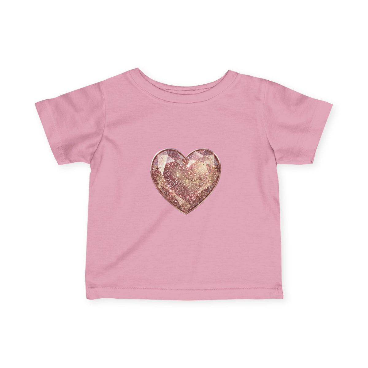 Infant Tee — Rose Gold Glitter Heart Baby T‑Shirt