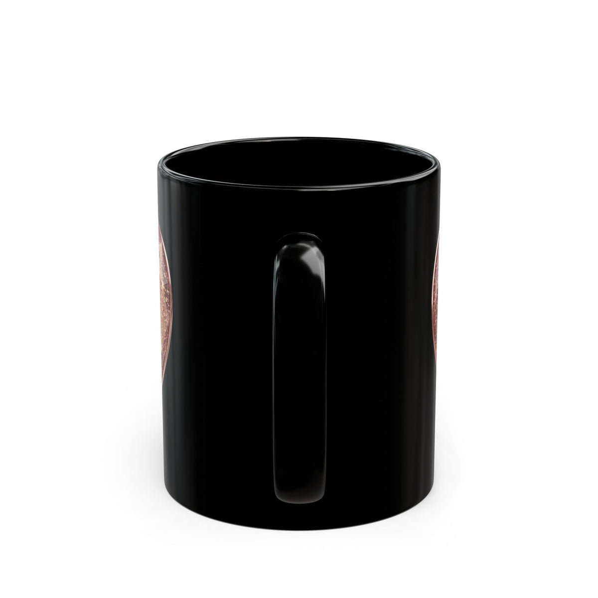 Rose Gold Heart Black Mug (11oz, 15oz)