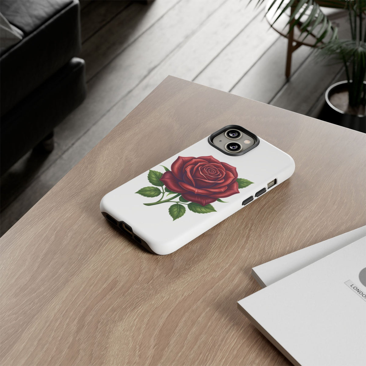 Rose Phone Case — Vintage Red Rose Floral Protective Cover