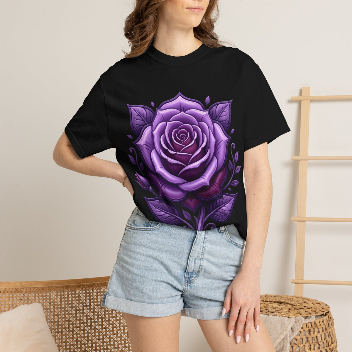 Purple Rose Graphic T-Shirt