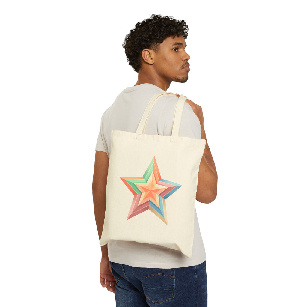 Colourful Star Cotton Canvas Tote Bag