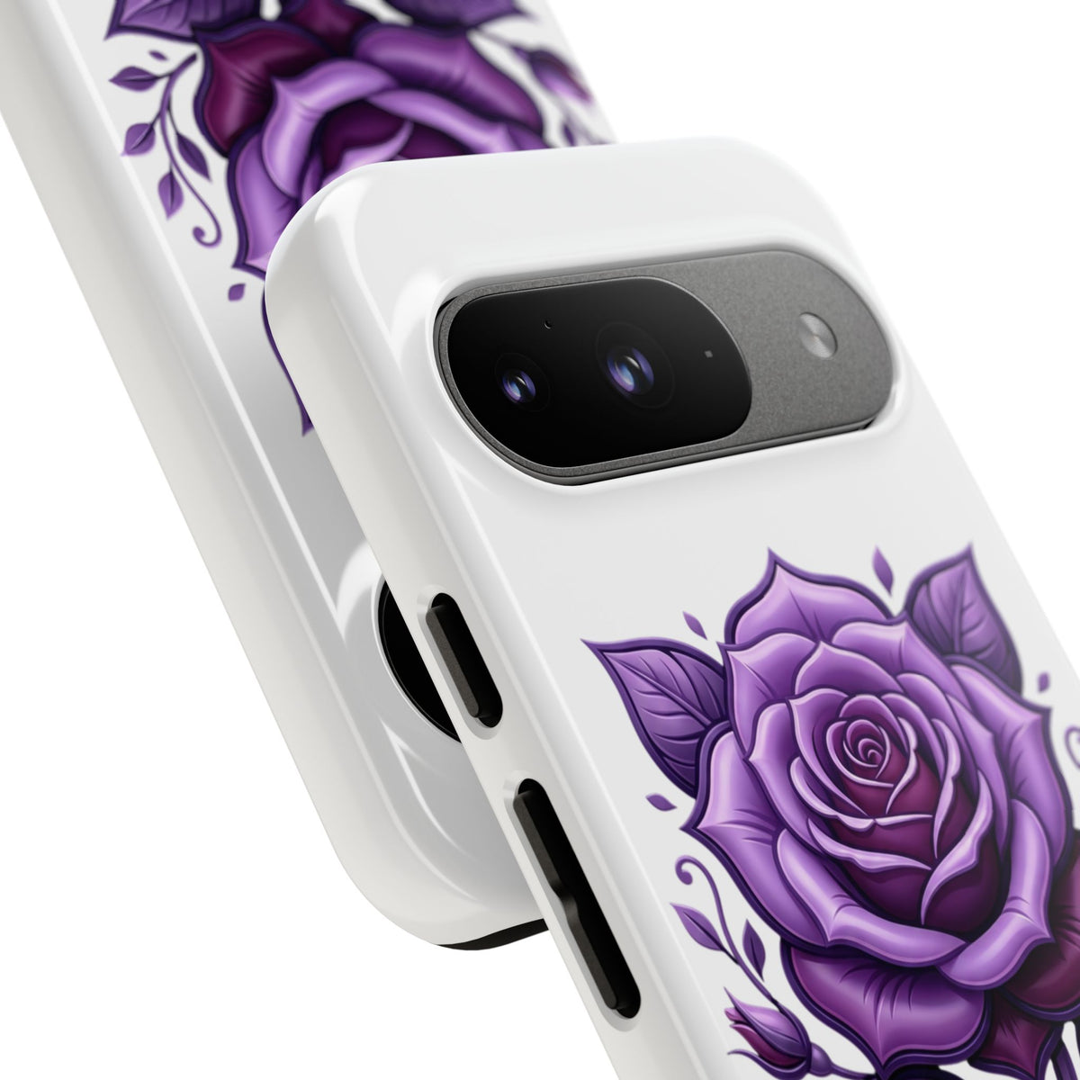 Purple Rose Tough Phone Case — Floral Protective Phone Cover