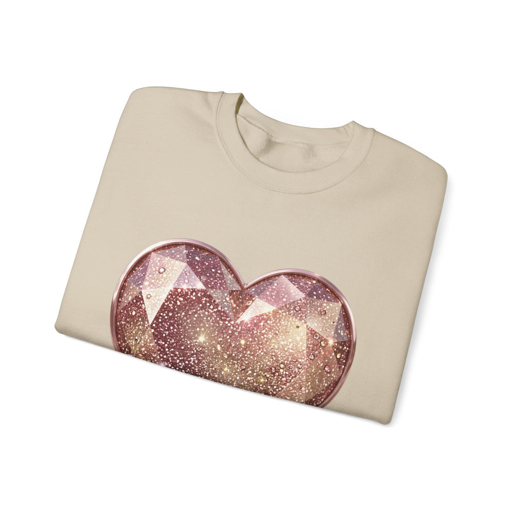 Glitter Gem Heart Sweatshirt — Sparkling Pink Heart Crewneck
