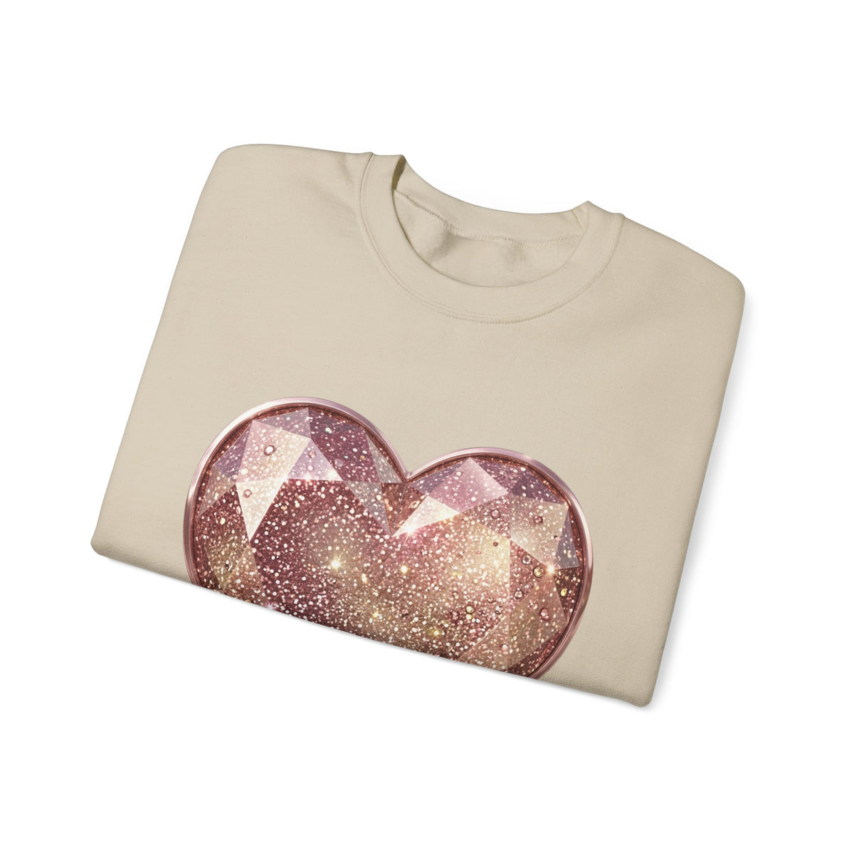 Glitter Gem Heart Sweatshirt — Sparkling Pink Heart Crewneck