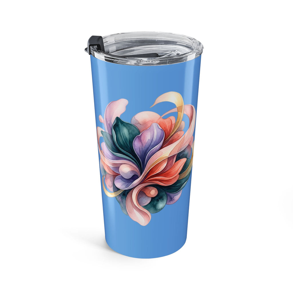 20oz Floral Swirl Tumbler — Colorful Abstract Flower Insulated Travel Cup