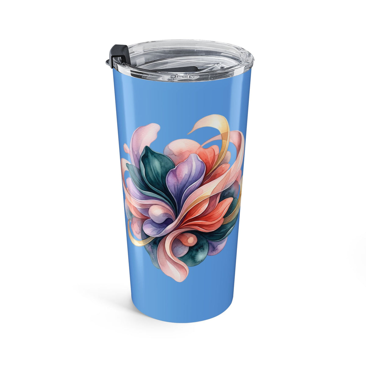 20oz Floral Swirl Tumbler — Colorful Abstract Flower Insulated Travel Cup
