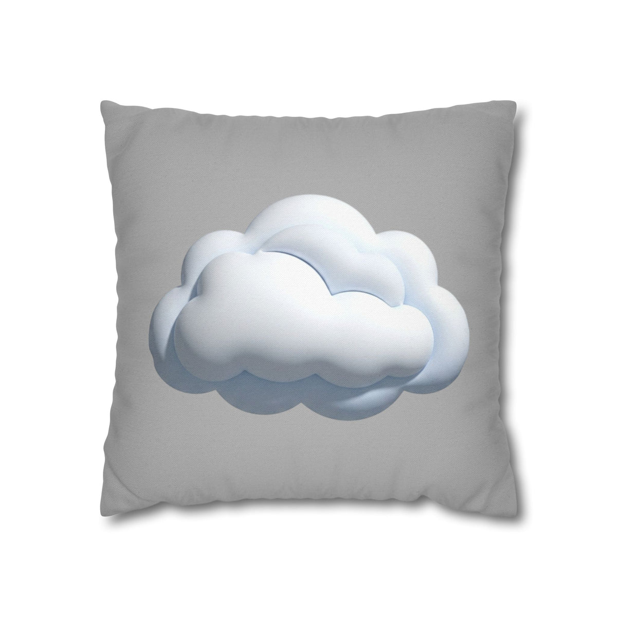 Cloud Throw Pillow Cover — Soft Light Gray Decorative Square Pillowcase