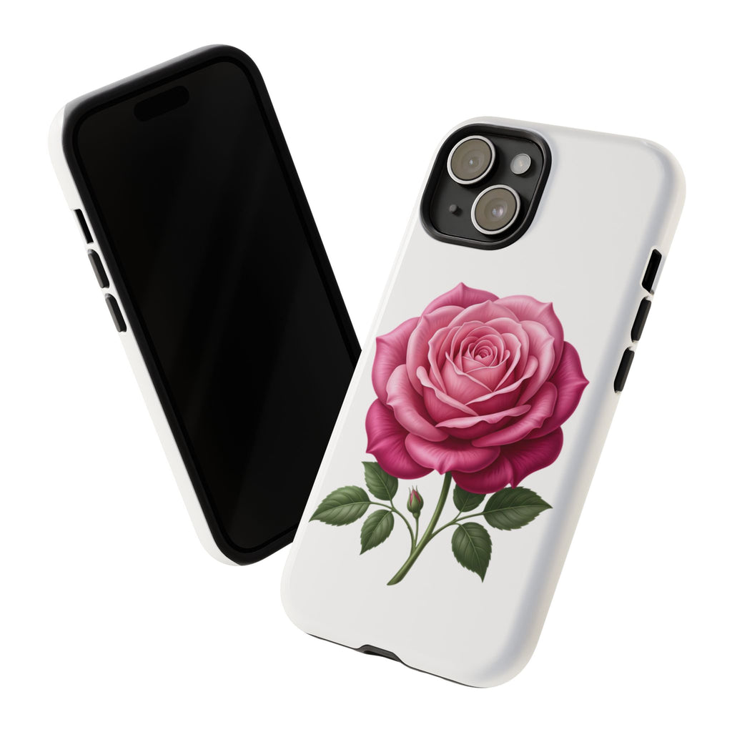 Pink Rose Tough Phone Case — Floral Protective iPhone Cover