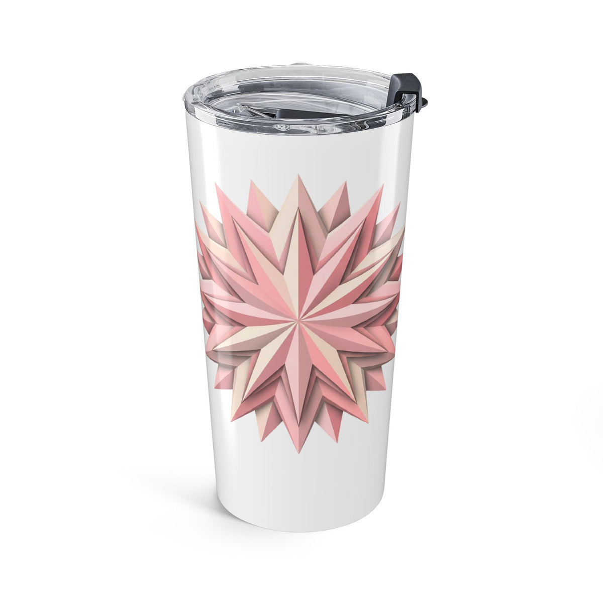20oz Floral Geometric Tumbler — Pink Starburst Insulated Travel Cup