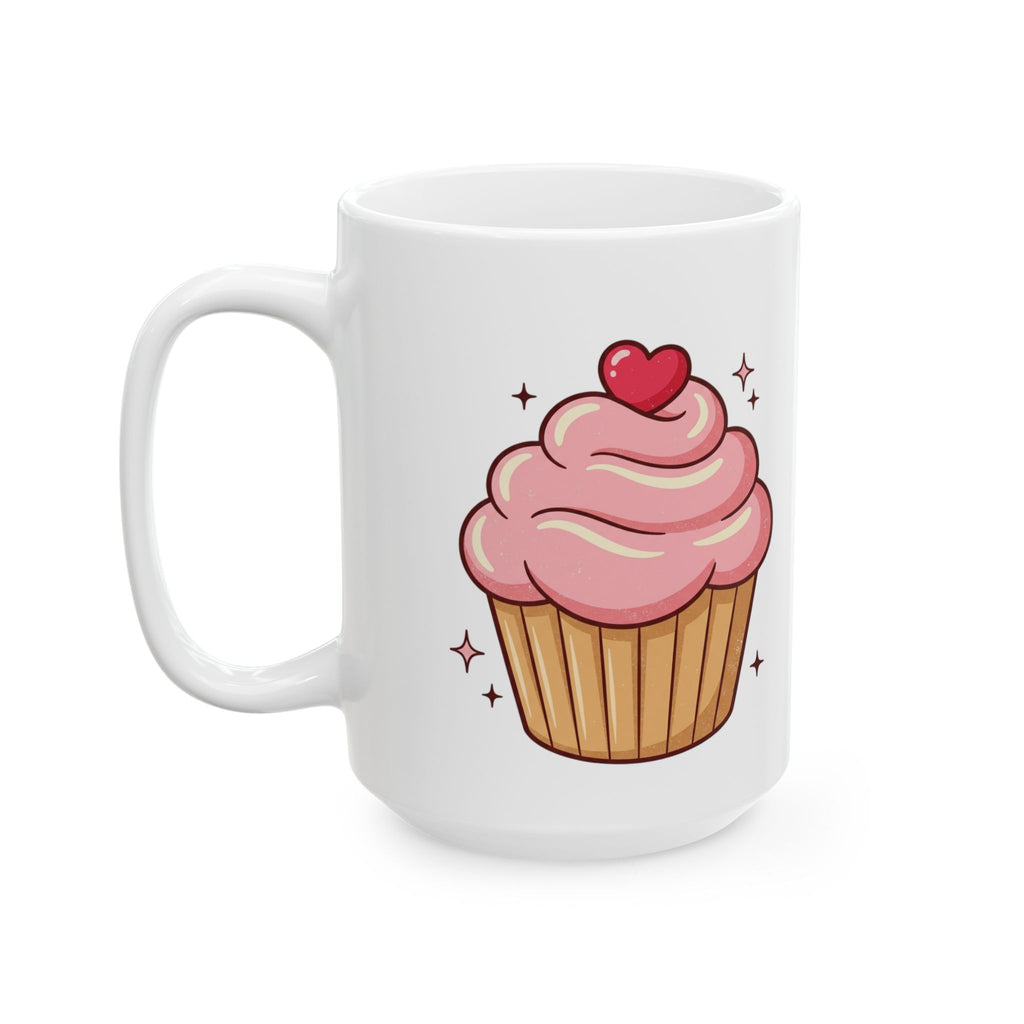 Pink Cupcake Ceramic Mug, (11oz, 15oz)