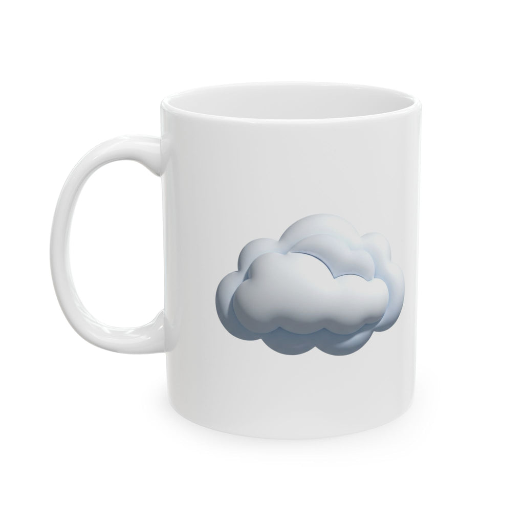 Cloud Design Ceramic Mug — Cute Floating Clouds Coffee Cup (11oz & 15oz)