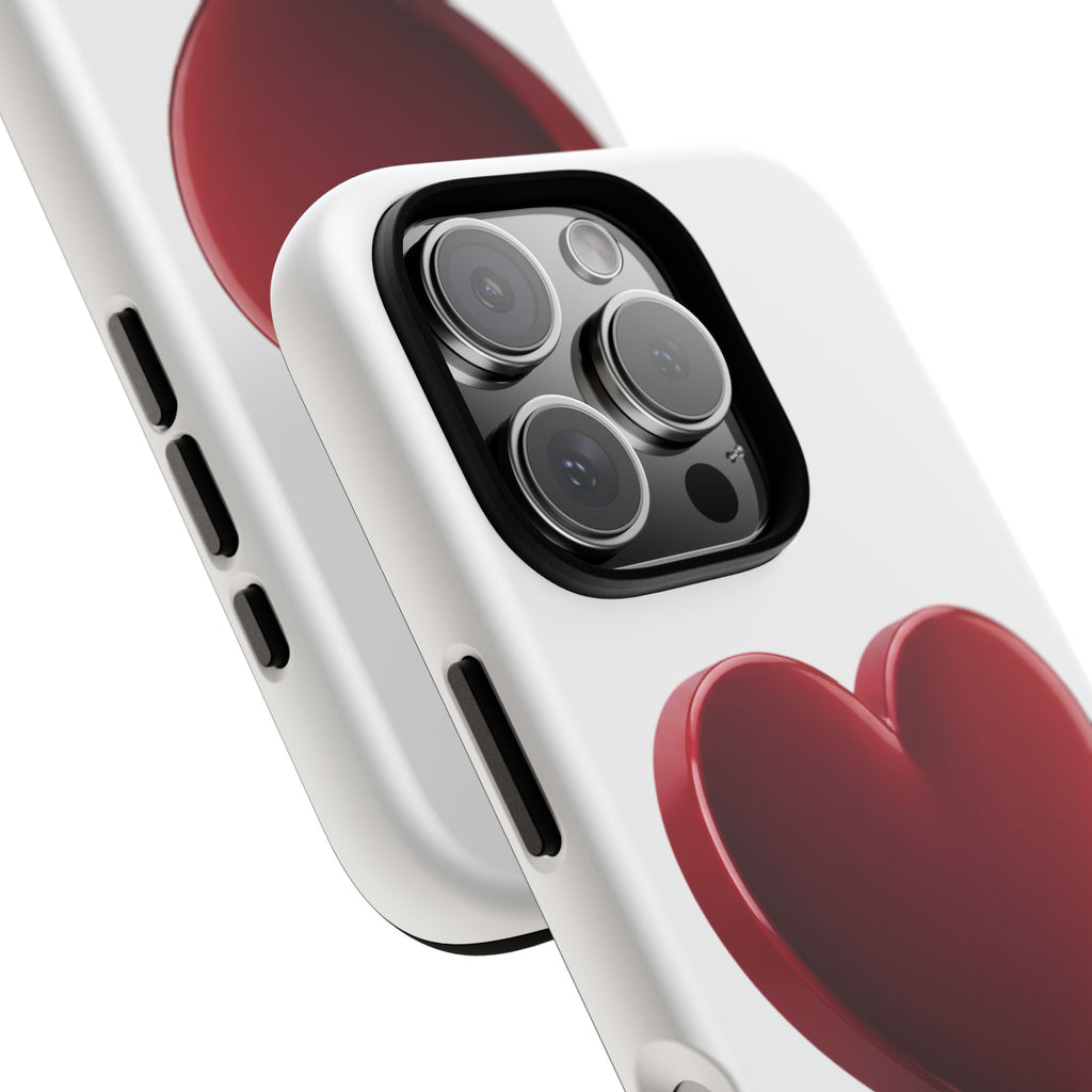 Heart Tough Phone Case - Red 3D Heart Protective Phone Case