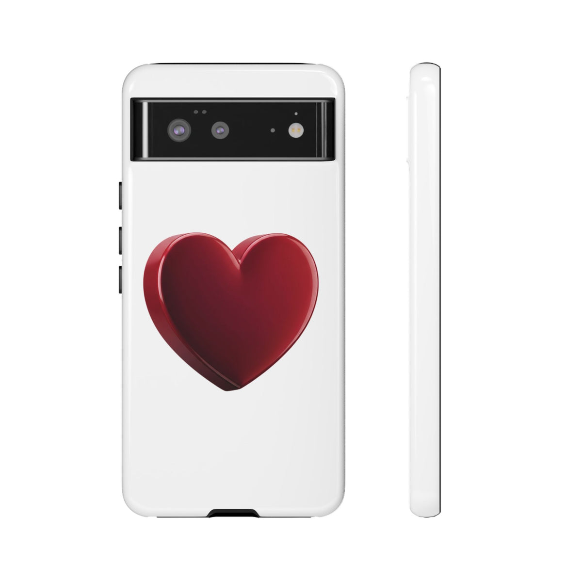 Heart Tough Phone Case - Red 3D Heart Protective Phone Case