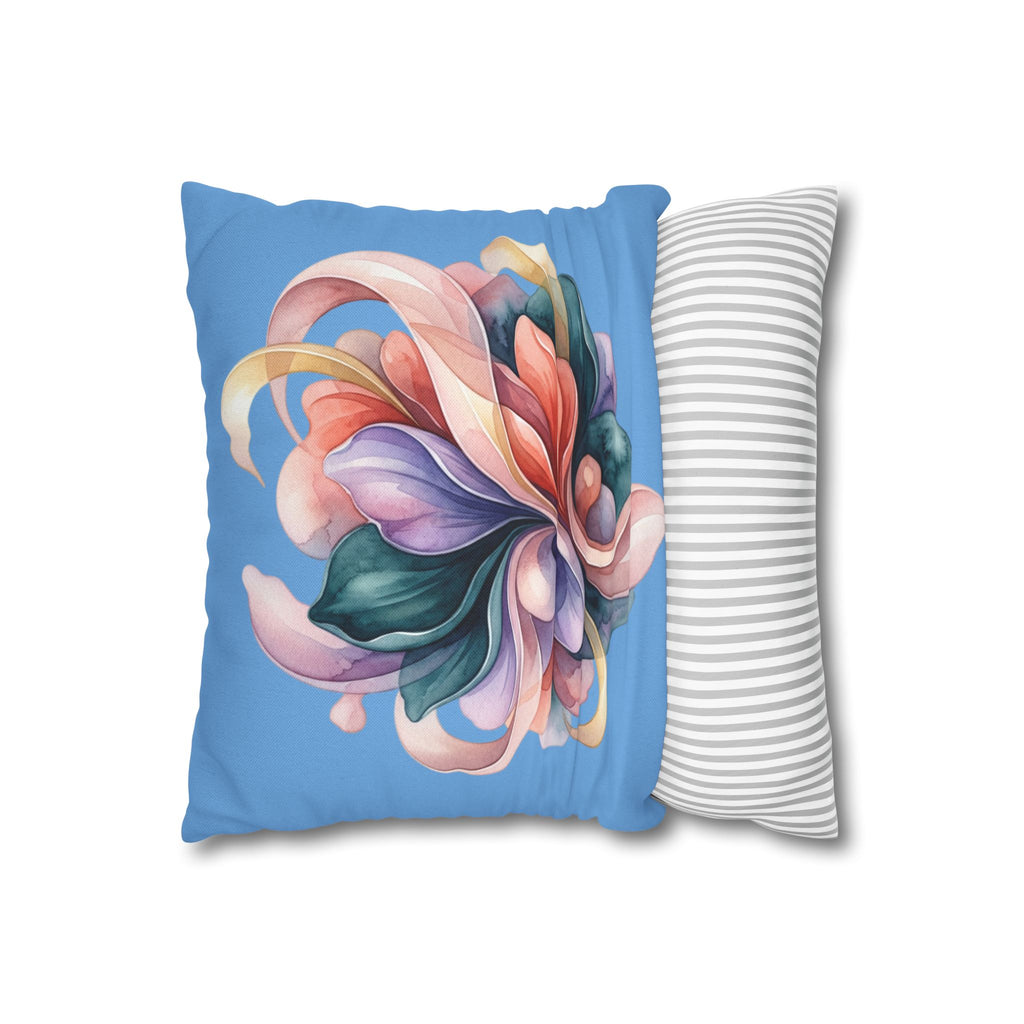 Floral Swirl Pillowcase — Colorful Abstract Blossom Throw Pillow