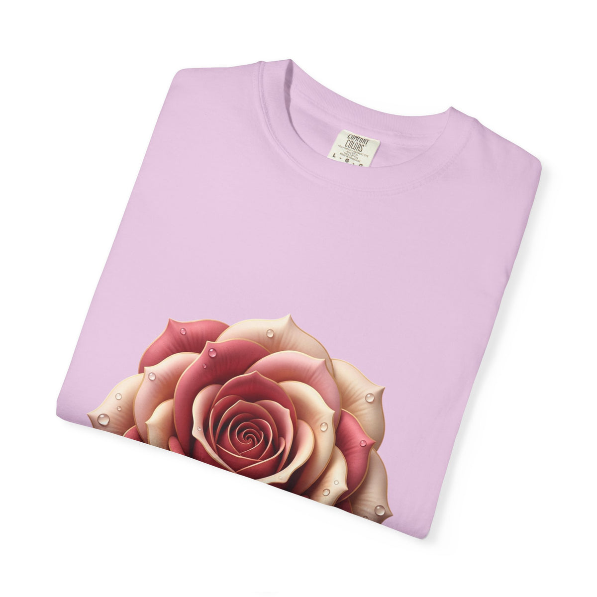 Rose Bloom Graphic T-Shirt — Realistic Pink Rose Floral Tee