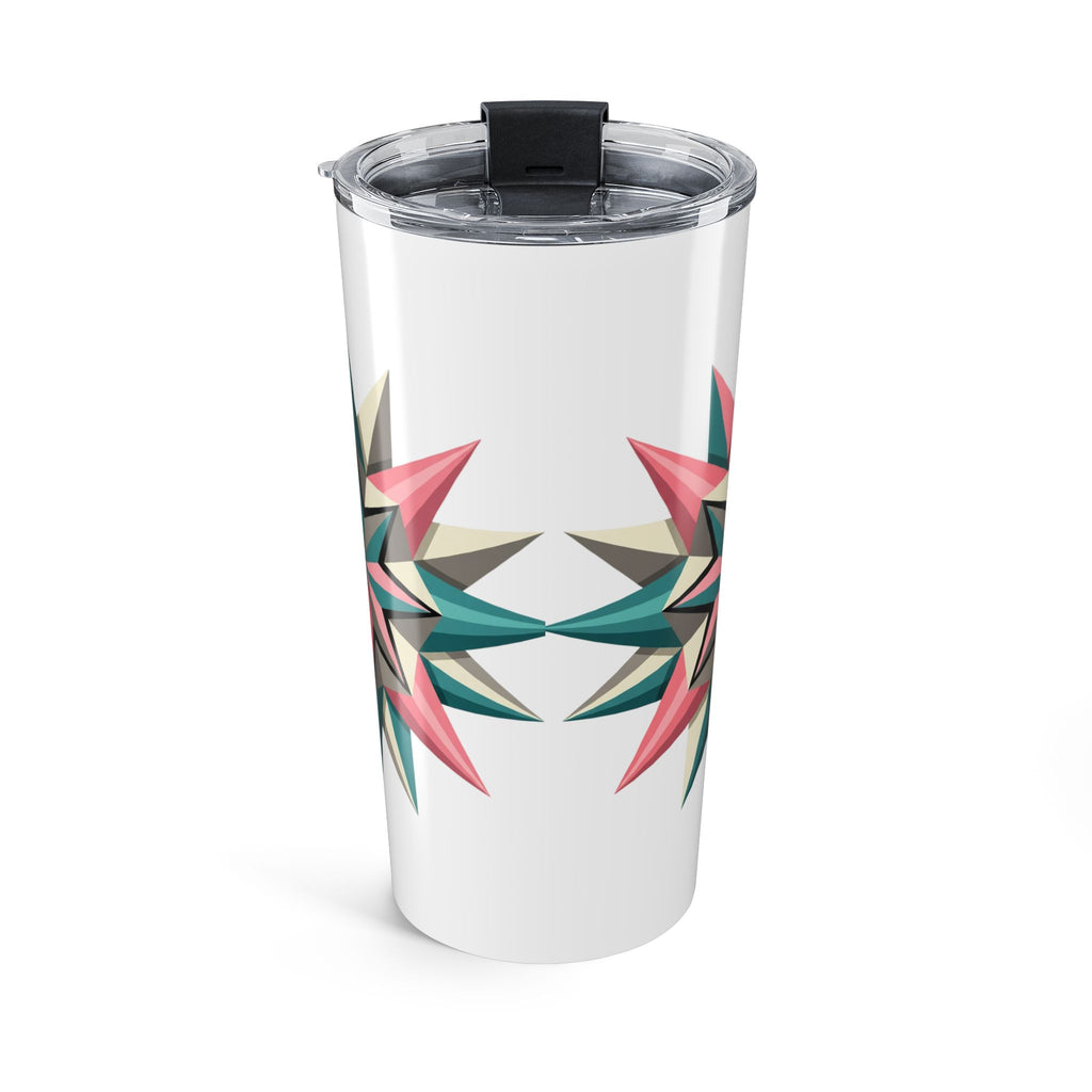 Starburst Geometric 20oz Tumbler — Colorful Modern Floral Travel Cup- White