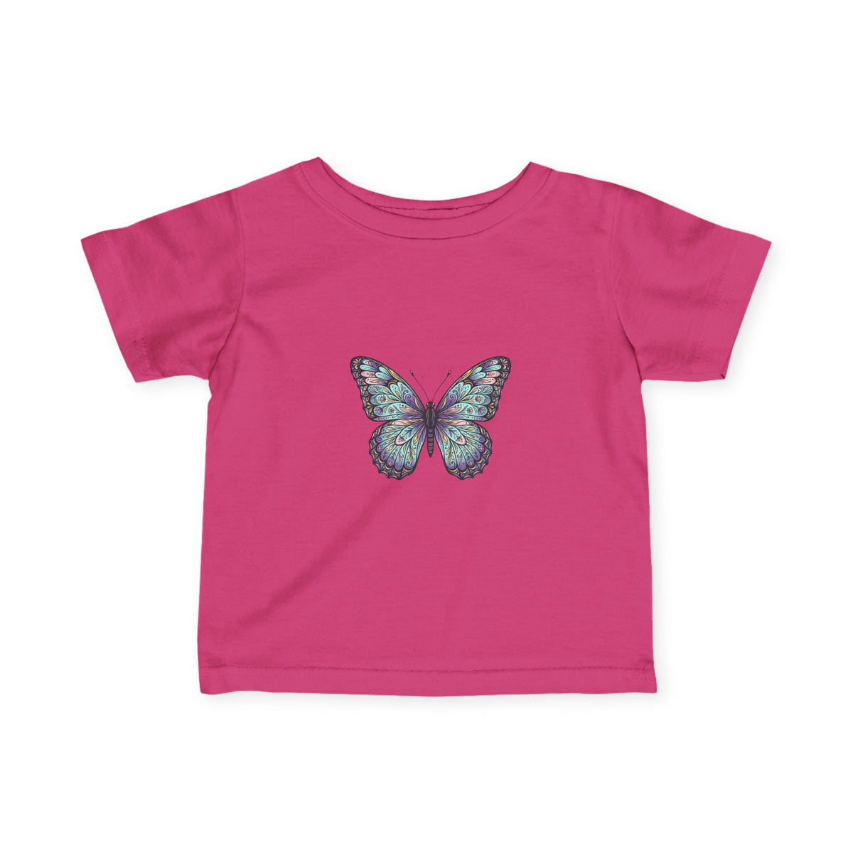 Infant Butterfly Tee — Pastel Blue Floral Butterfly Baby Shirt