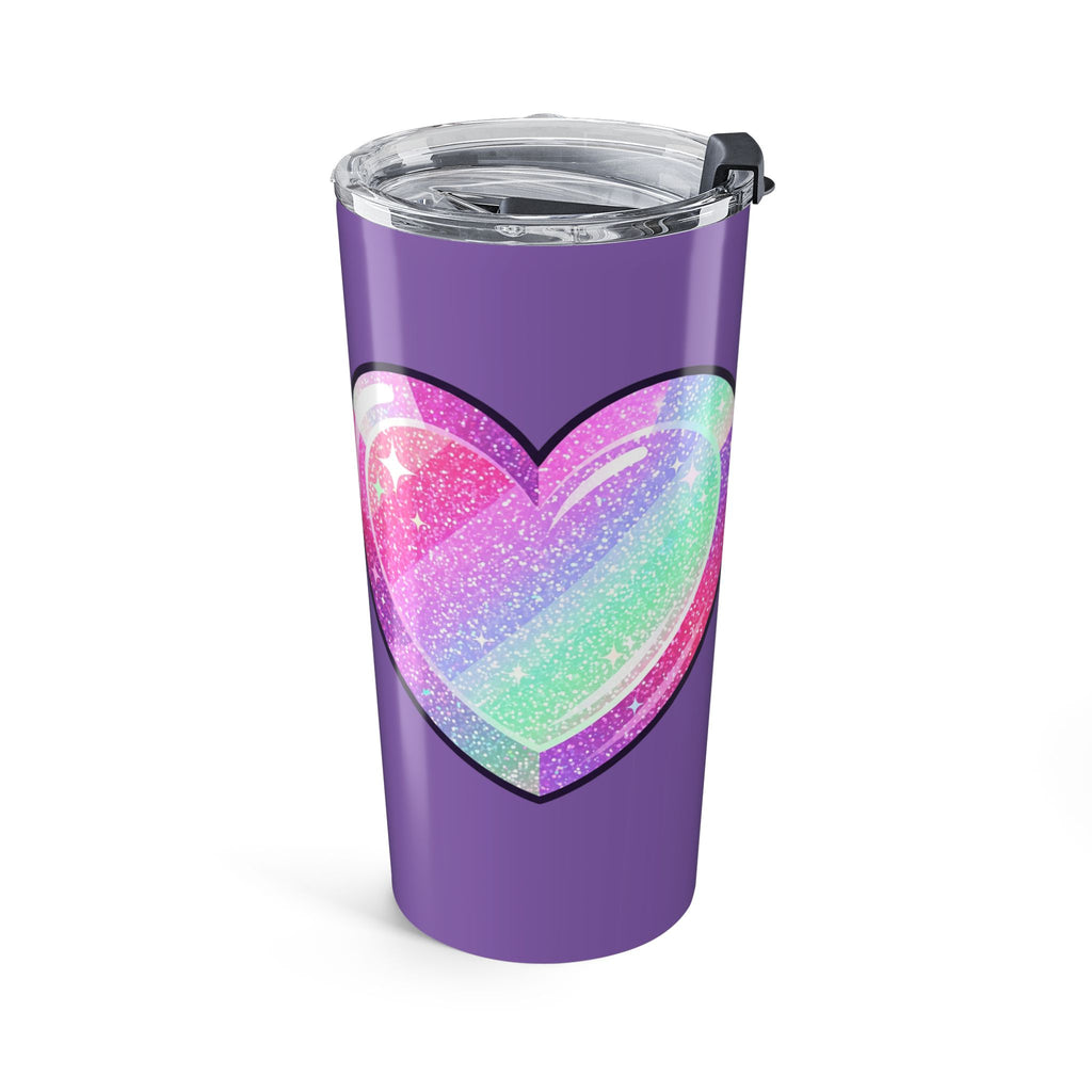 Pastel Glitter Heart Tumbler 20oz- Light Purple