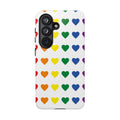 Rainbow Heart Tough Phone Case — Pride Pattern Protective Cover