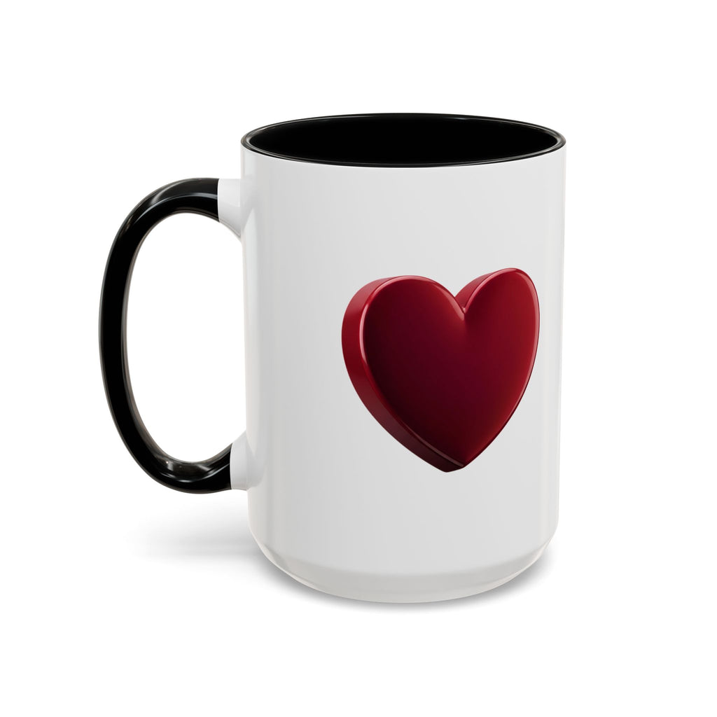 Heart Accent Coffee Mug – Red 3D Heart Design, Valentine’s Day Gift