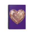 Purple Glitter Gem Heart Spiral Notebook — Ruled Journal for Teens & Gift- Dark Purple