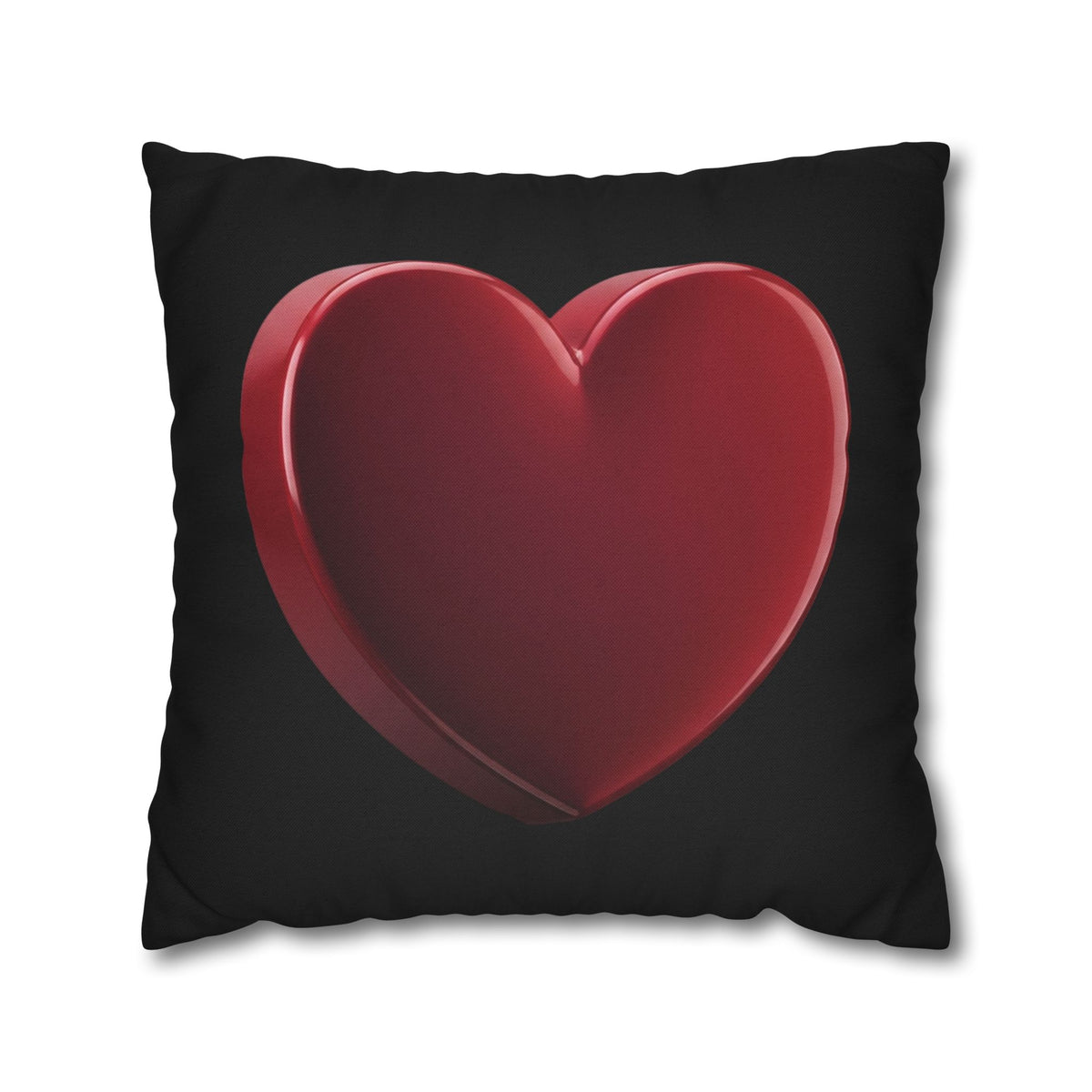 Red Heart Black Spun Polyester Square Pillowcase