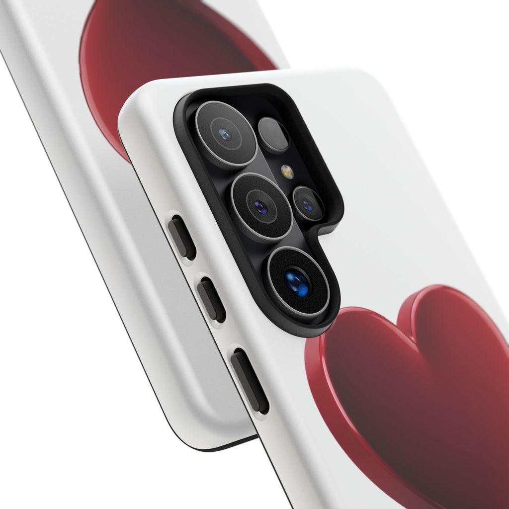 Heart Tough Phone Case - Red 3D Heart Protective Phone Case