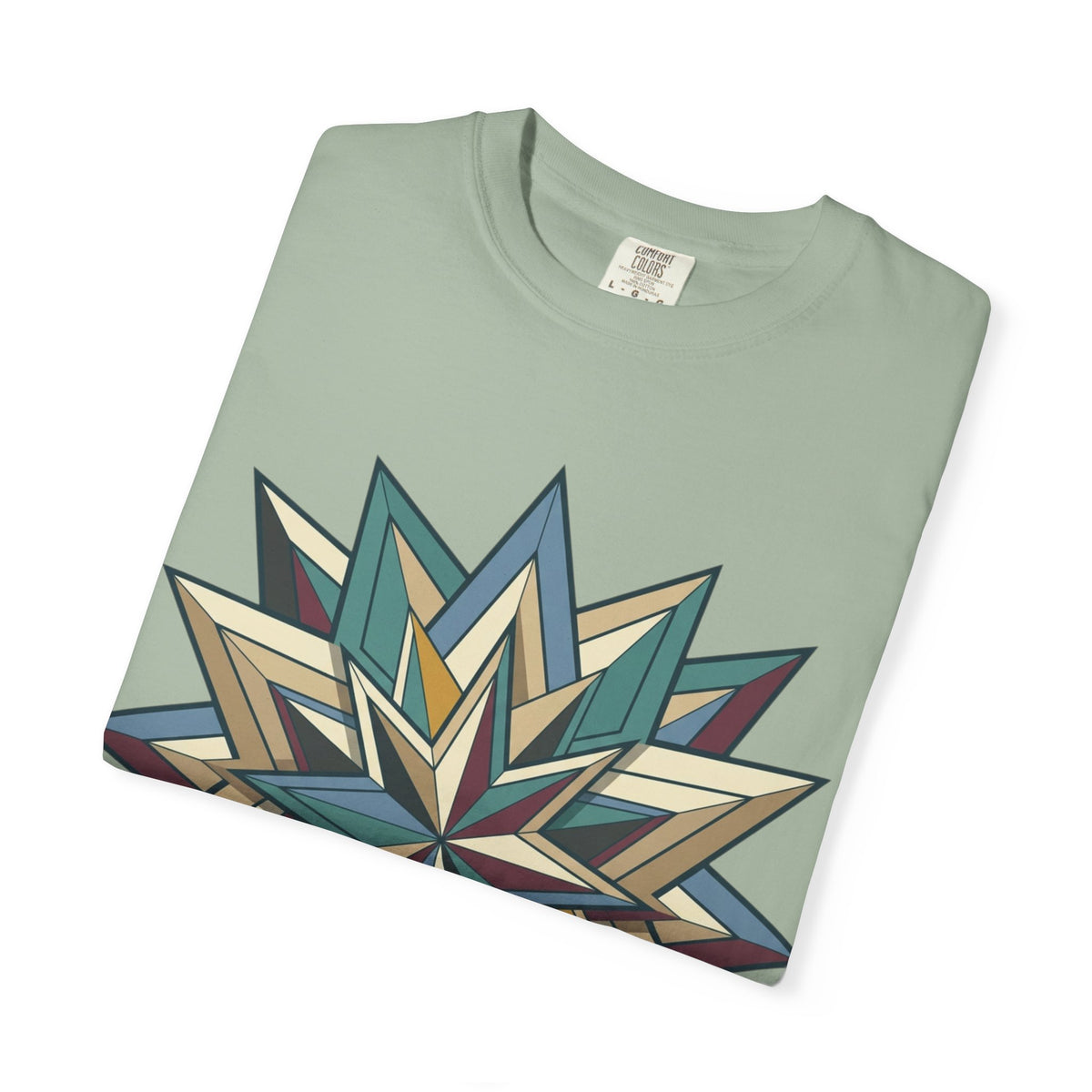 Geometric Starburst T-Shirt — Vintage Compass Rose Graphic Tee