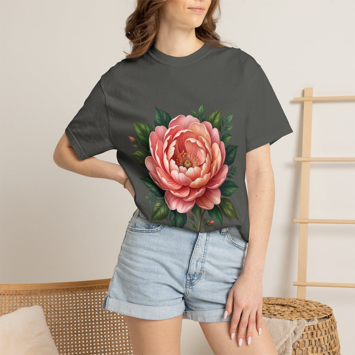 Peony Bloom T-Shirt — Vintage Floral Graphic Tee