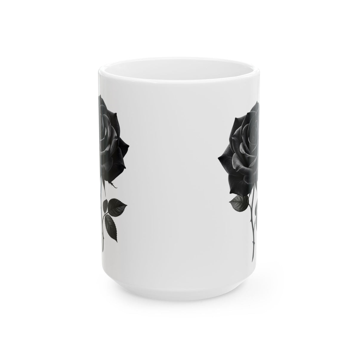 Black Rose Ceramic Mug, (11oz, 15oz)