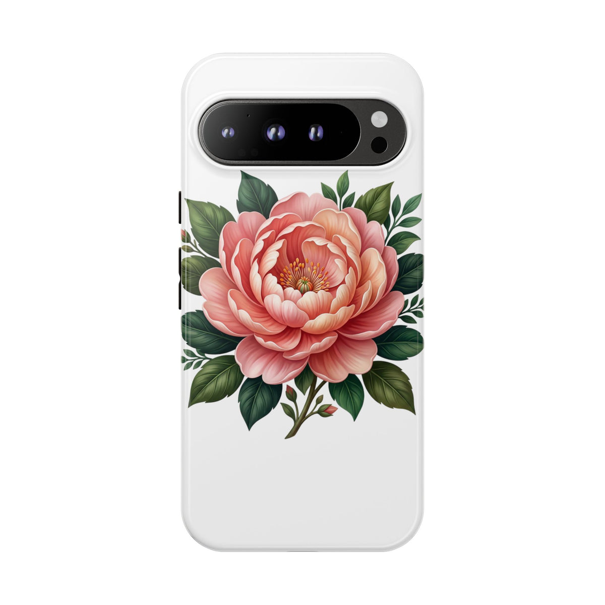 Floral Peony Tough Phone Case — Protective Botanical iPhone Cover