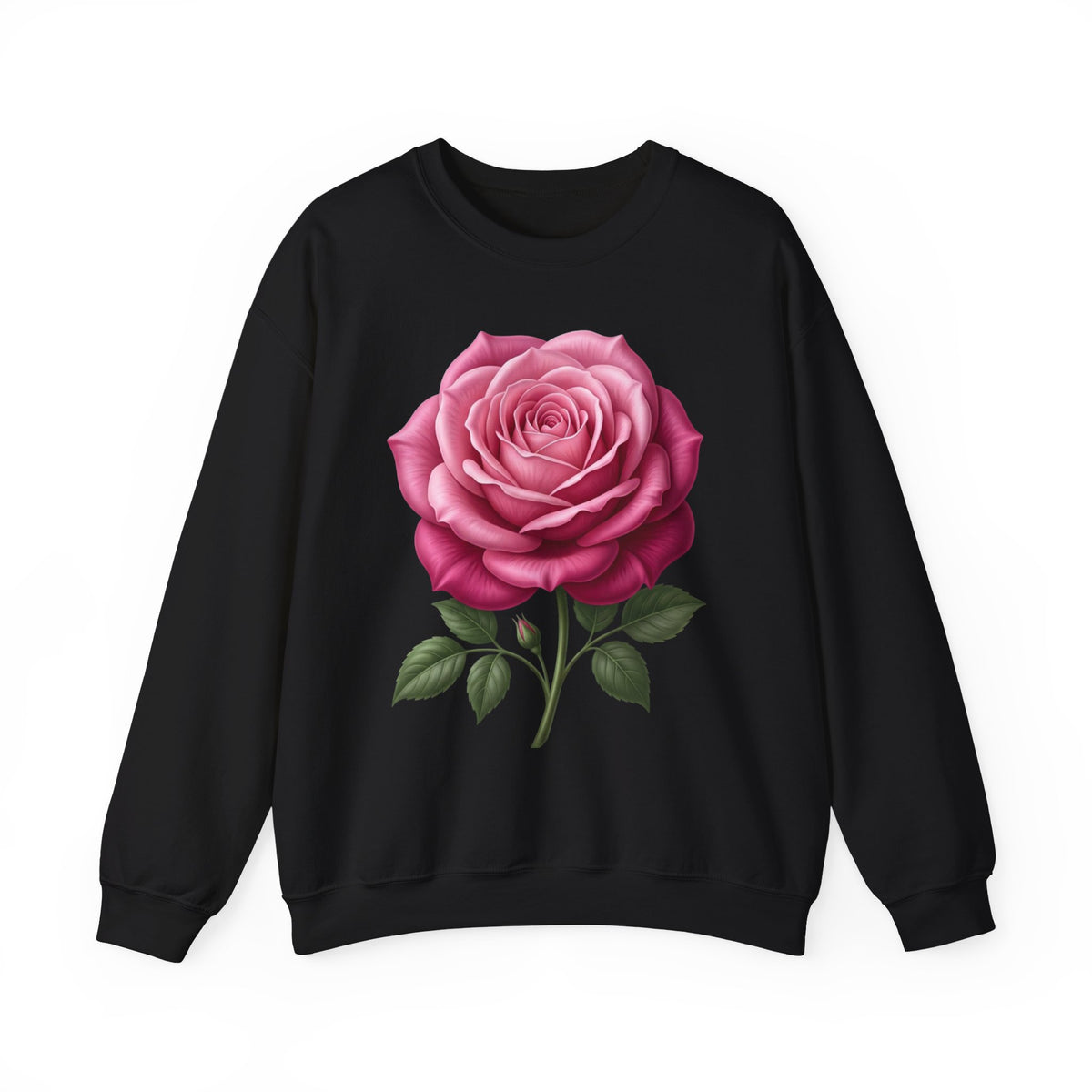 Rose Graphic Sweatshirt — Vintage Pink Rose Floral Crewneck