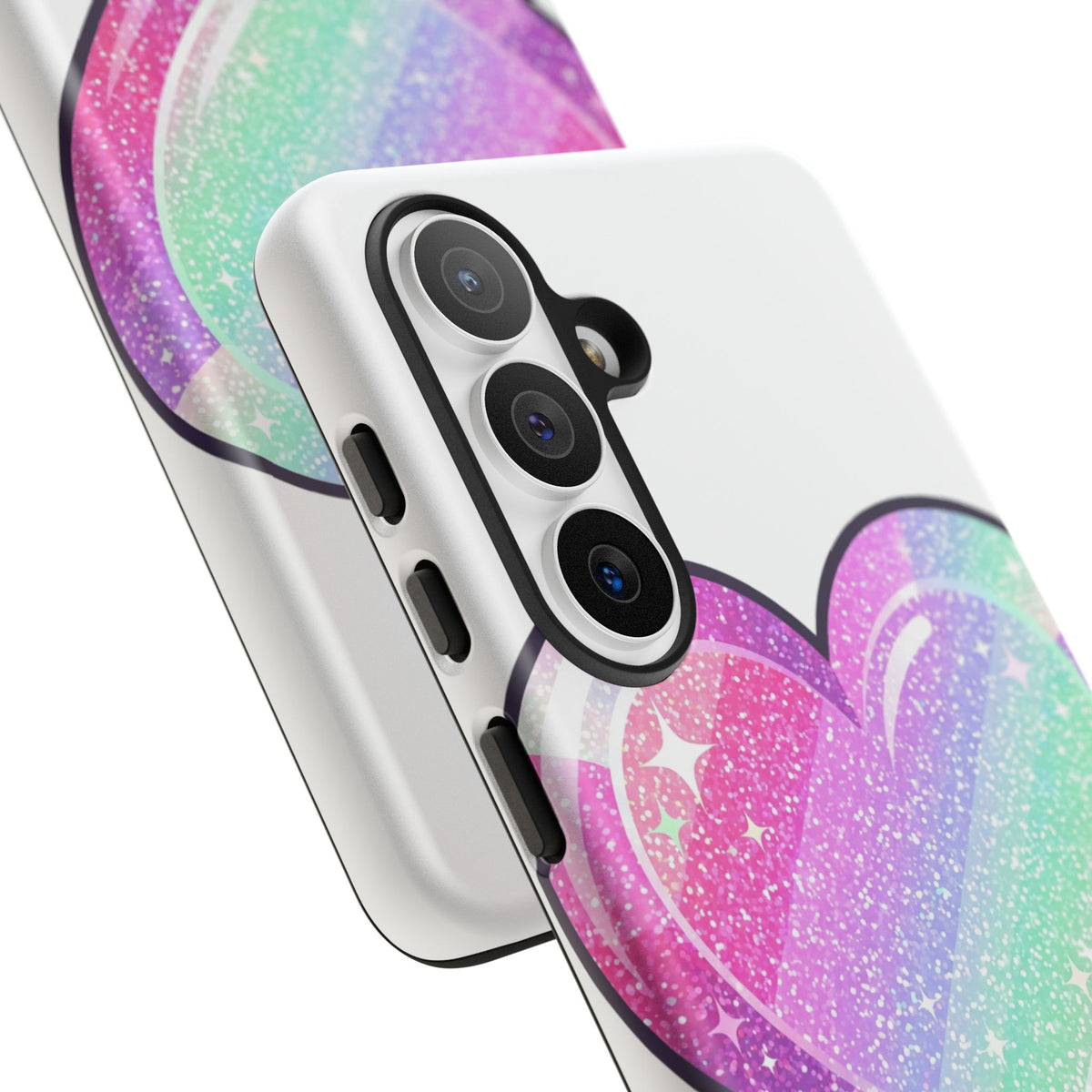 Pastel Glitter Heart Tough Phone Case — Cute Protective Phone Cover