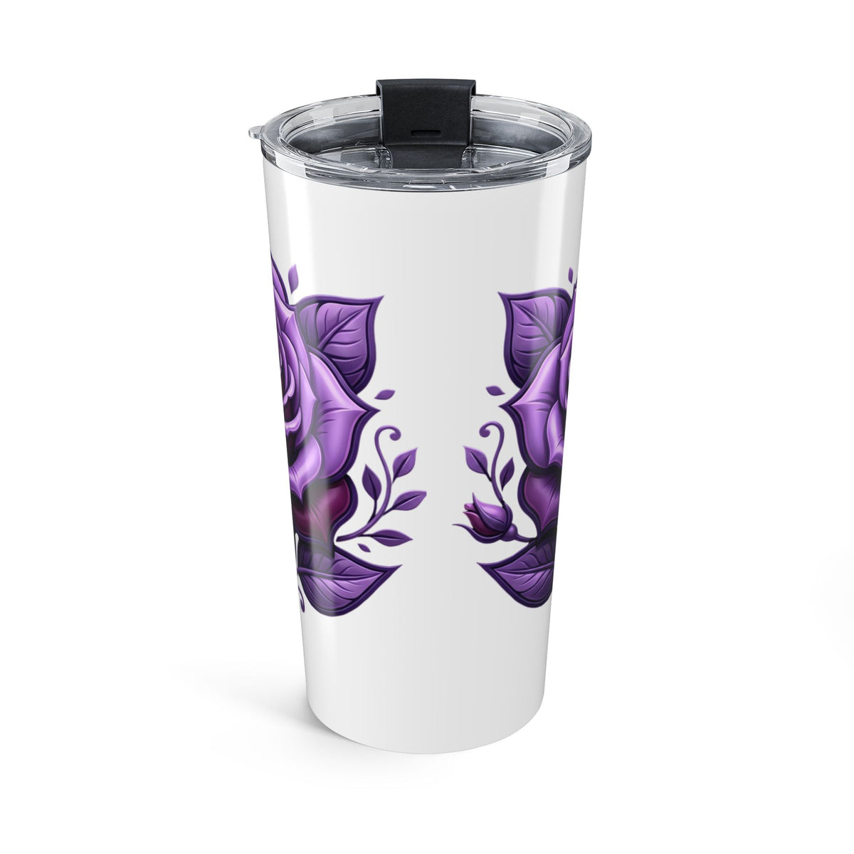 20oz Purple Rose Skull Tumbler – Gothic Floral Insulated Travel Cup