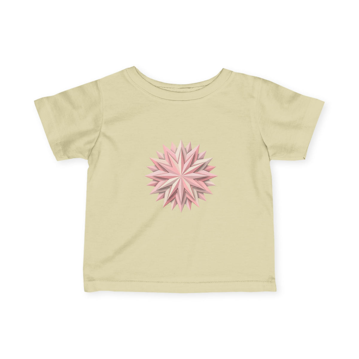 Infant Tee with Pink Starburst Floral Mandala — Baby Shower Gift