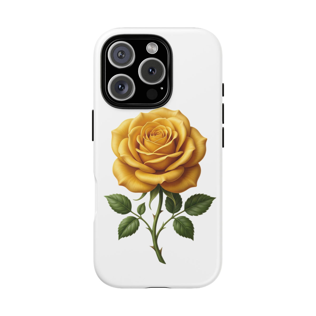 Yellow Rose Phone Case — Vintage Floral Tough Protective Cover