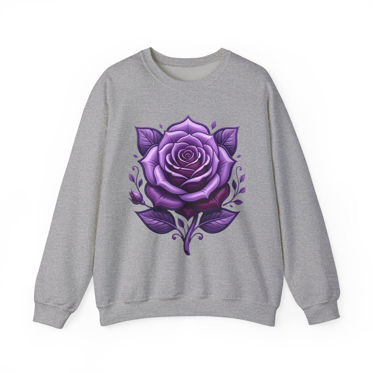 Purple Rose Crewneck Sweatshirt