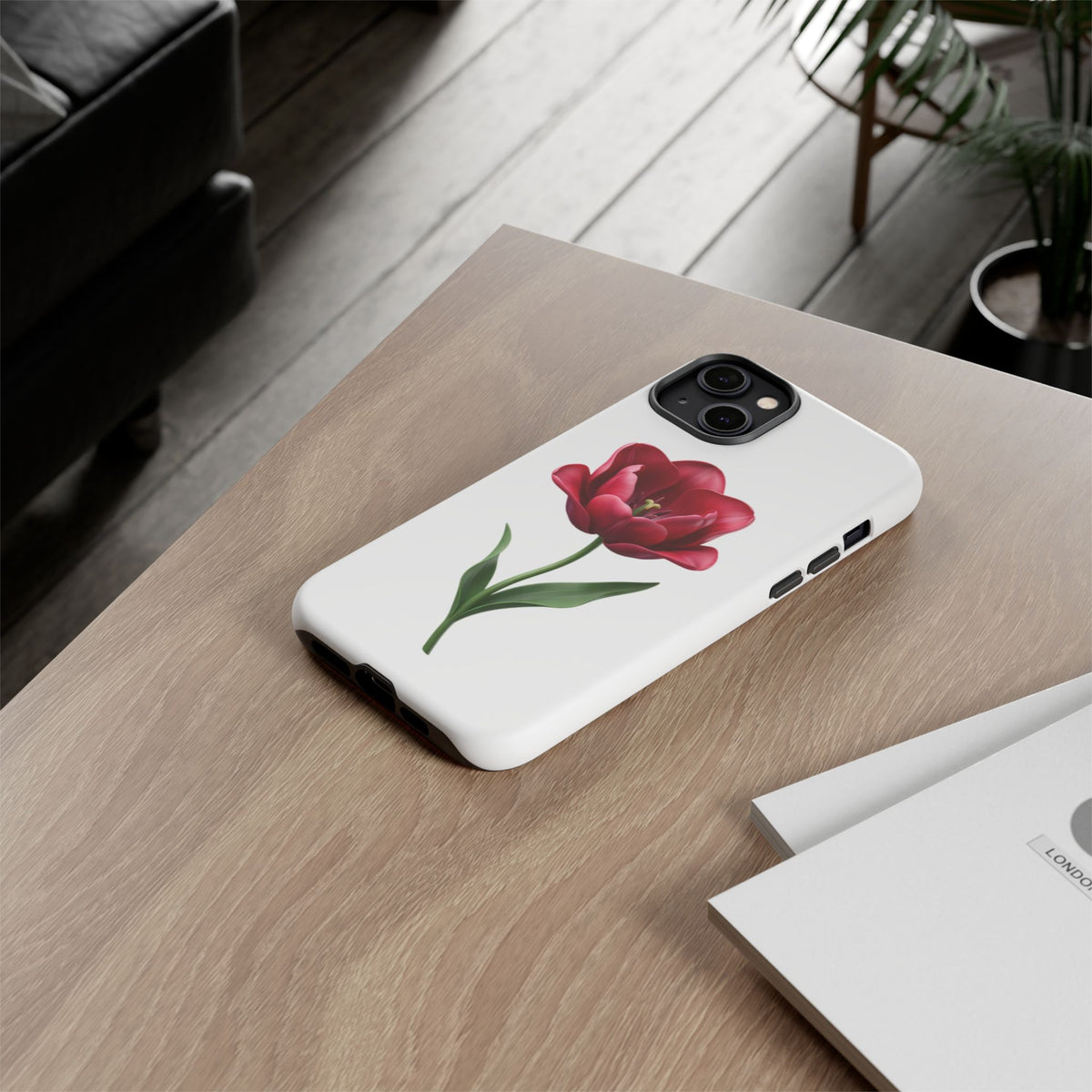 Tulip Floral Tough Phone Case – Protective Blossom iPhone Cover