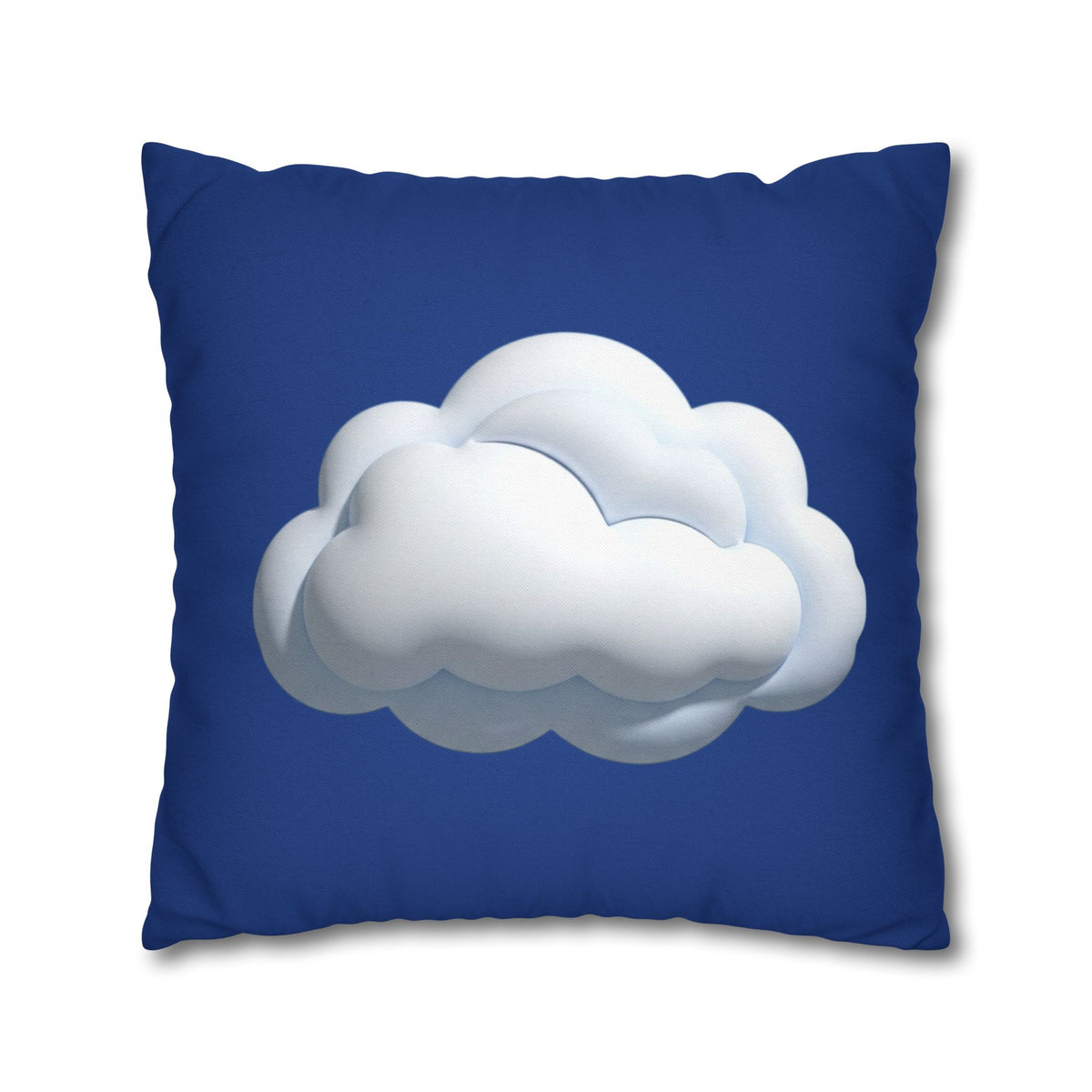 Cloud Navy Pillowcase – Soft White Cloud Design on Blue Square Pillow