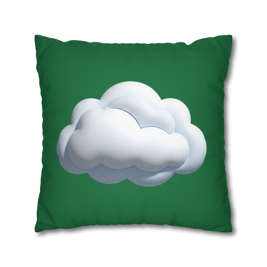 Cloud Graphic Pillowcase — Dark Green Decorative Throw Pillow Cover